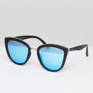 QUAY "My Girl" Cat Eye Sunglasses Blue/Black